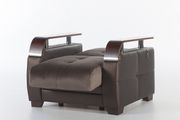 Modern storage/sleeper chair in brown additional photo 3 of 2