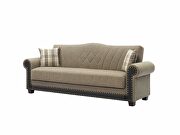Quality brown fabric storage / sleeper / sit / sleep sofa by Istikbal additional picture 11