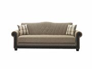 Quality brown fabric storage / sleeper / sit / sleep sofa by Istikbal additional picture 9