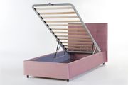 Storage twin bed for kids in pink fabric by Istikbal additional picture 4