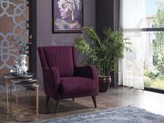 Purple channel tufted back fabric accent chair by Istikbal additional picture 2