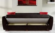Storage sleeper sofa / sofa bed in black microfiber by Istikbal additional picture 2