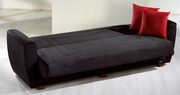 Storage sleeper sofa / sofa bed in black microfiber by Istikbal additional picture 3