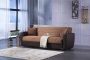 Storage sleeper sofa / sofa bed in brown microfiber by Istikbal additional picture 2