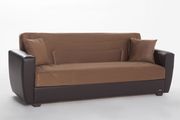 Storage sleeper sofa / sofa bed in brown microfiber by Istikbal additional picture 3