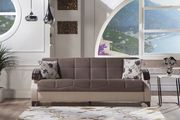 Creamy brown fabric casual sofa bed w/ storage by Istikbal additional picture 2