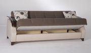 Creamy brown fabric casual sofa bed w/ storage by Istikbal additional picture 3