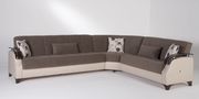 Cream/brown reversible sectional sofa w/ storage by Istikbal additional picture 2