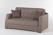 Brown modern pull-out sofa loveseat bed additional photo 3 of 5