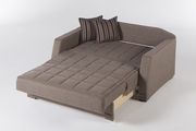 Brown modern pull-out sofa loveseat bed additional photo 5 of 5