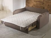 Pull-out loveseat sofabed in light brown fabric by Istikbal additional picture 3