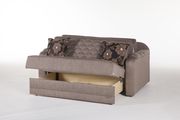 Pull-out loveseat sofabed in light brown fabric by Istikbal additional picture 4