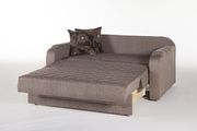 Pull-out loveseat sofabed in light brown fabric by Istikbal additional picture 5