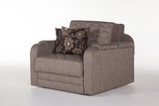 Pull-out loveseat sofabed in light brown fabric by Istikbal additional picture 7