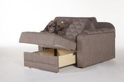 Pull-out loveseat sofabed in light brown fabric by Istikbal additional picture 8