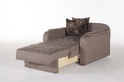 Pull-out loveseat sofabed in light brown fabric by Istikbal additional picture 9