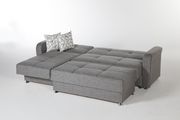 Modern gray fabric sleeper sectional w/ storage additional photo 5 of 7