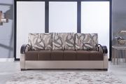 Brown/cream convertible sofa bed with storage additional photo 3 of 9