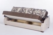 Brown/cream convertible sofa bed with storage additional photo 5 of 9