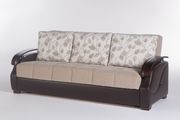 Tan/espresso covertible sofa bed with storage additional photo 3 of 7