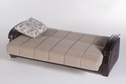 Tan/espresso covertible sofa bed with storage additional photo 5 of 7