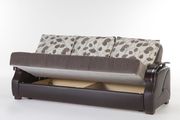 Two-toned brown convertible sofa bed with storage additional photo 3 of 4