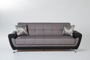 Gray microfiber convertible sofa w/ storage by Istikbal additional picture 9