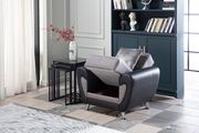 Gray microfiber convertible chair w/ storage additional photo 2 of 6