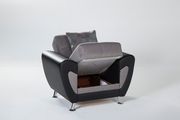 Gray microfiber convertible chair w/ storage by Istikbal additional picture 7