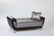 Gray microfiber convertible loveseat w/ storage by Istikbal additional picture 6