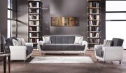 Gray Microfiber / Bycast Leather Sofa additional photo 2 of 6