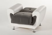 Gray Microfiber / Bycast Leather Chair additional photo 3 of 2