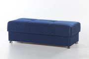 Blue microfiber sectional sofa with sleeper & storage by Istikbal additional picture 7
