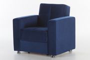 Blue microfiber chair w/ storage additional photo 2 of 3
