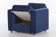 Blue microfiber chair w/ storage additional photo 3 of 3