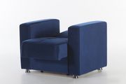 Blue microfiber chair w/ storage additional photo 4 of 3