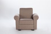 Light brown microfiber chair w/ storage additional photo 4 of 6
