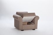 Light brown microfiber chair w/ storage by Istikbal additional picture 6