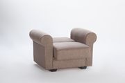 Light brown microfiber chair w/ storage by Istikbal additional picture 7
