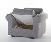 Light gray microfiber chair w/ storage by Istikbal additional picture 2