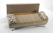 Sand beige storage queen size sofa bed additional photo 4 of 4