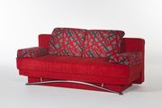 Red fabric storage queen size sofa bed additional photo 2 of 4