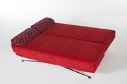 Red fabric storage queen size sofa bed additional photo 4 of 4
