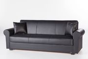 Convertable storage sofa in black leatherette by Istikbal additional picture 3