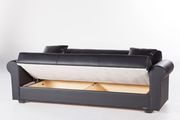 Convertable storage sofa in black leatherette additional photo 4 of 8