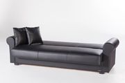Convertable storage sofa in black leatherette additional photo 5 of 8