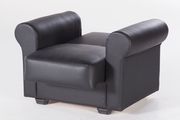 Convertable storage sofa in black leatherette by Istikbal additional picture 9