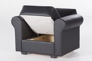 Convertable storage chair in black leatherette by Istikbal additional picture 2