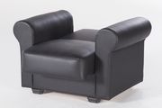 Convertable storage chair in black leatherette additional photo 3 of 2