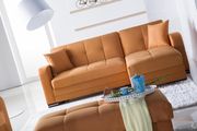 Small sectional sofa in orange w/ sleeper/storage by Istikbal additional picture 3